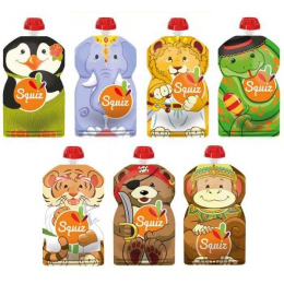 Lot de 7 gourdes souples - 130 ml - Squiz