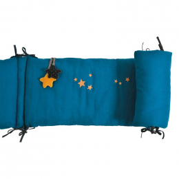 Tour de lit bleu Les Moustaches Moulin Roty