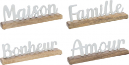Mots Amour Sur Pied Aluminium/Bois Blanc Jolipa