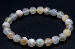 Bracelet Agate Cerise perles 8mm