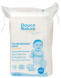 Carrés Coton hydrophile bio - Douce nature