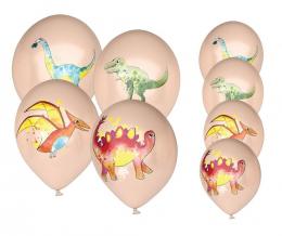 C&L Ballon Ø 30 cm - lot de 8 - dinosaures