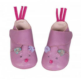 Chaussons en cuir  - Souris - Les jolis pas beaux - Moulin roty