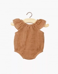 Barboteuse Clara en double gaze cassonade pour poupée 34 cm Minkane