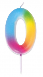 Bougie multicolore - chiffre 0