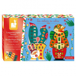 Kit créatif Languettes Papier Tressées animaux rigolos Janod