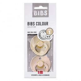 Lot de 2 tétines BIBS T1 Vanilla/blush
